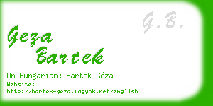 geza bartek business card